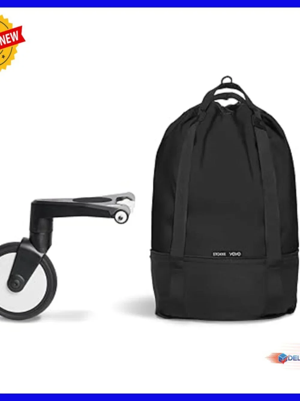 Sturdy Stroller Storage Bag with Wheel Base and Hooks